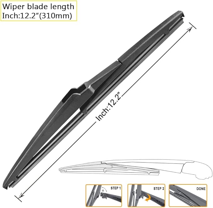 AUTOBOO 26"+16" Windshield Wipers with 12" Rear Wiper Blade Replacement for Toyota RAV4 2019 2020 2021 2022 2023 2024,Mazda 5 2015 2014 2013 2012 2011 2010-2006 -Original Factory Quality (Pack of 3)