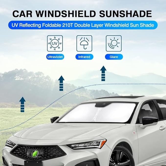 KUST Windshield Sun Shade for 2021-2025 2026 Acura TLX Sedan Accessories Sunshade Window Sun Visor Protector Foldable Blocks UV Rays Keep Your Car Cooler