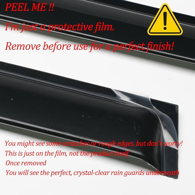 Side Window Deflector Visor Rain Guard,4pcs Outside Mount Tape-on Shatterproof Dark Smoke Window Shades fit for 2009-2017 Chevrolet Traverse 94161