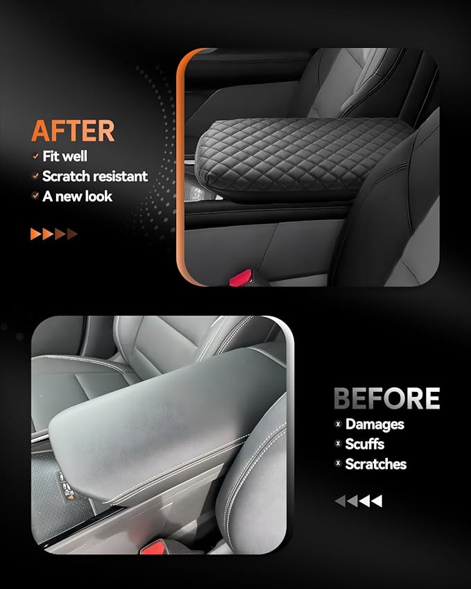 CDEFG for Chevrolet Blazer EV 2024 2025 2026 Center Console Cover Armrest Box Cover for Blazer EV (LT, RS) 2024 2025 Accessories Arm Rest Protector Thickened with Inner Pocket