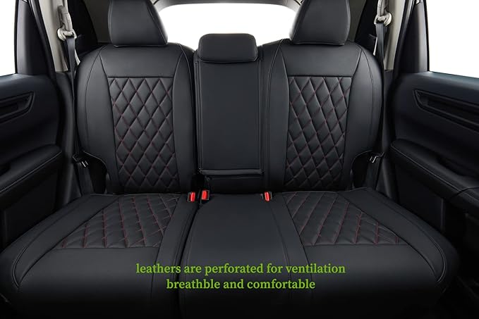 coverdream Custom Seat Covers Compatible with Select Honda CRV 2015 2016 Models - Leatherette (Red/Black,Full Set)