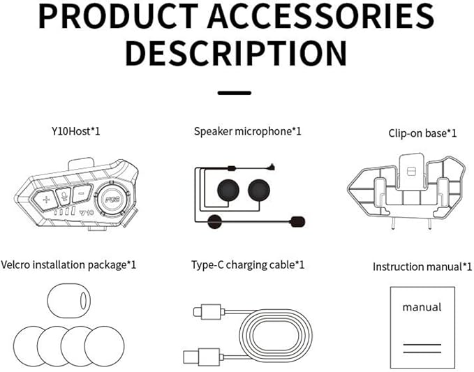 Motorcycle Helmet Wireless Headset Speakers with Hifi Sound,Noise Cancellation,25 Hours Battery Life,Boom Mircrophone,Easy to Install Use with Golves,IPX6 Waterproof,Voice Assistant,Link Two Devices