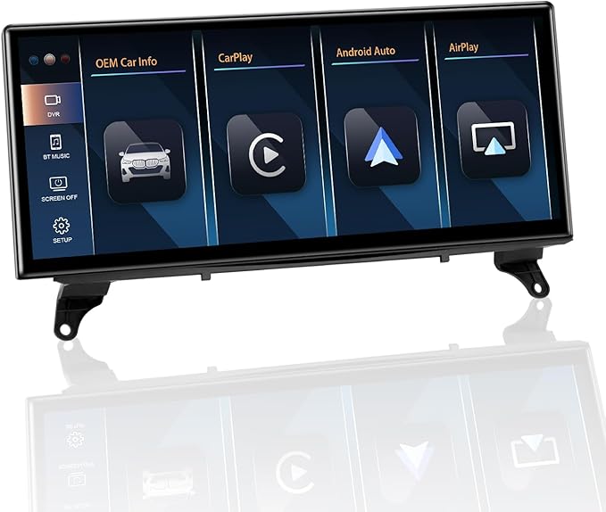 PEMP Linux 12.3" Ultra-Thin Screen E70 E71 CIC Wired and Wireless CarPlay Retrofit Android Auto, 1920 x 720 Display Mirror Link Car Radio Bluetooth Video Player Screen for BMW X5 X6 (2010-2012)