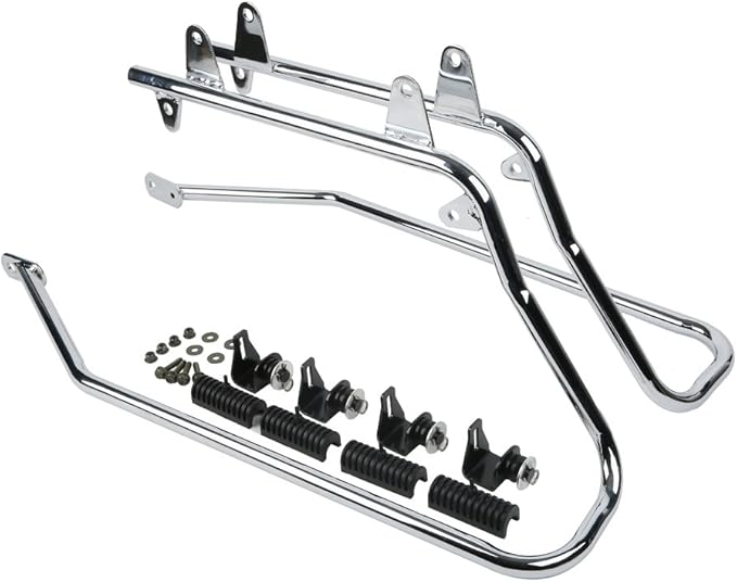 XFMT Red Hard Saddlebags Saddle Bags Trunk W/Chrome Conversion Brackets For Harley Softail Heritage Classic Deluxe 1984-2017