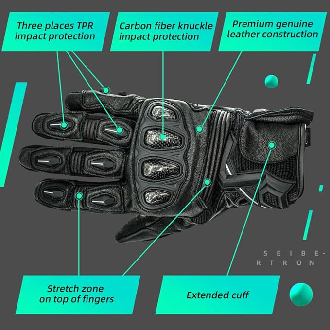 Seibertron SPS Series Touchscreen Motorcycle Motocross BMX ATV MTB Bicycle Cycling Full or Half Finger Gloves Adult and Youth