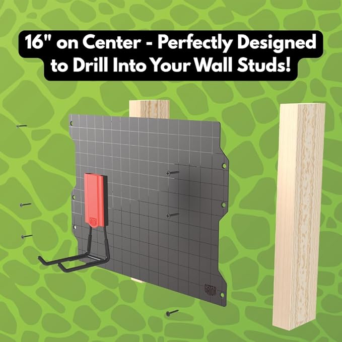 GATOR MAGNETICS Wall Panel Storage & Organization System Kit- Includes 3 Wall Panels and 6 Magnetic Hooks, Tool Rack, Heavy Duty Racks, Garage Storage Systems, Workshop Garage Organization