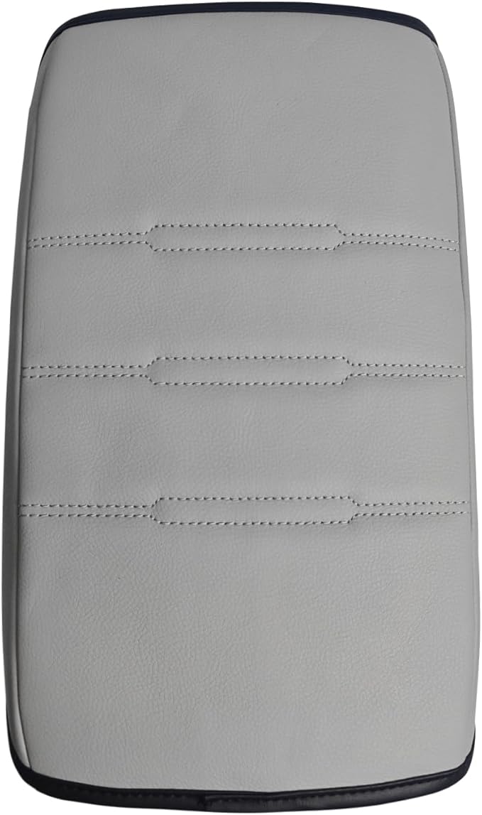 Muslogy Center Console Cover Compatible with 23 24 2025 2026 Honda CR-V Accessories CRV Hybrid LX EX EX-L Sport Touring Armrest Cover Lid Cushion Protector Vegan Leather Extra Soft(Gray/Gray Trim)