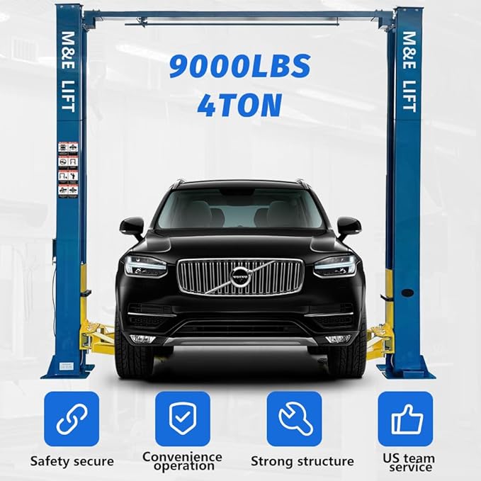 ME 9000lbs 2 Post Lift Clearfloor Lifts Max. Lifting Height 74.8" 2 Post Car Lift Auto Lift Car Hoist for Home Shop Garage (ME-M90-220V)