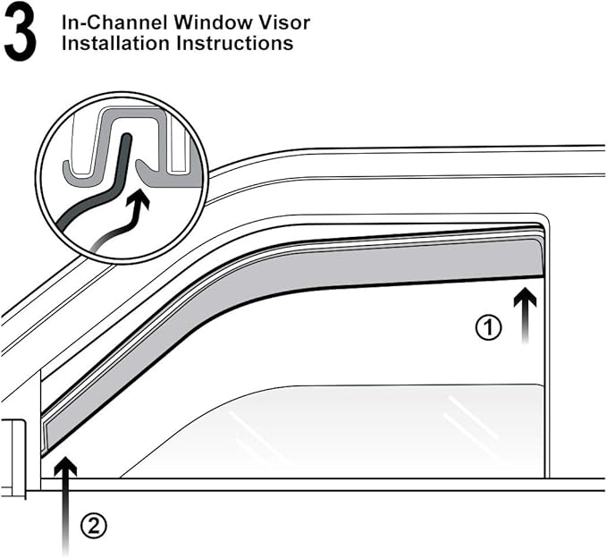 2pcs Compatible With 93-11 Ranger In Channel Style Sun Rain Guard Durable Side Window Wind Deflectors Dark Smoke Vent Window Visors