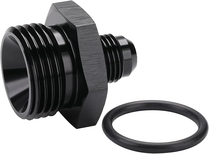 6AN Male Flare to 12AN ORB O-ring Boss Fuel Pump Rail Adapter Fitting Aluminum Black