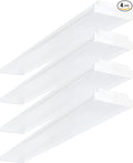 ANTLUX 4FT LED Wraparound 40W Shop Lights for Garage, 4400lm, 6000K, 4 Foot Crystal LED Wrap Light, 48 Inch Integrated Linear Strip Flush Mount Office Workshop Ceiling Lighting Fixture, 4 Pack