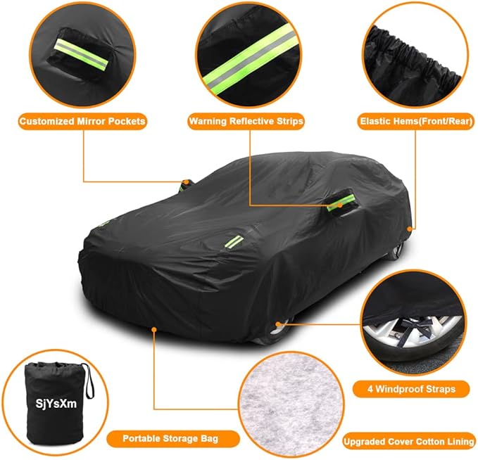 Car Cover Compatible with Mercedes-Benz SLK SLC R171 R172 SLK350 SLK250 SLK300 SLK200 SLK320 1996-2020 SLK SLC Roadster, Waterproof All Weather Cover with Cotton Lining, Rain Sun Snow UV Covers