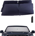 Windshield Sun Shade Umbrella: Fit for Toyota-Tundra-2022-2024 2025 - Front Car Window Shades - Double Thickened Foldable Sunshades for Tundra Limited SR5 Platinum TRD Pro Block UV Keep Cool