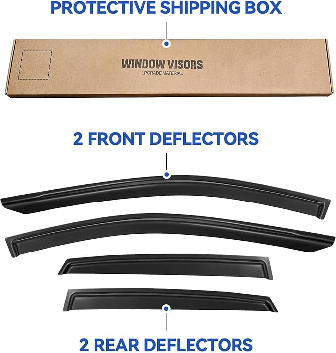 Window Visors Rain Guards for 2018-2023 Hyundai Kona, Out-Channel Window Vent Wind Deflectors Visors Shades for 18-23 Kona