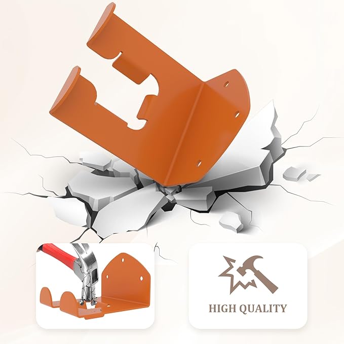 6 Pack Garage Storage Hooks + 1 Pack Trimmer Rack Compatible with Stihl Kombi Attachments, Garden Power Tool Holder Organizer Hangers for Grass Trimmer, Hedge Trimmer, Garage Wall