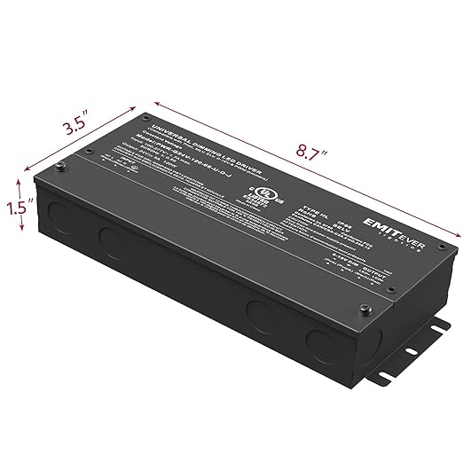 EMITEVER 120W Dimmable LED Driver, 24V Triac Dimmable Power Supply, AC to DC Transformer for LED Light, Compatible with Lutron and Leviton Dimmer, Waterproof IP67 and UL Listed