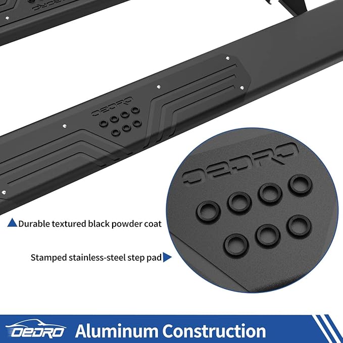 OEDRO Running Boards Compatible with 2019-2025 Chevy Silverado/GMC Sierra 1500, 2020-2025 2500HD 3500HD Crew Cab(Excl. 2019 1500 LD/Limited), Bolt-on Side Steps Steel Nerf Bars