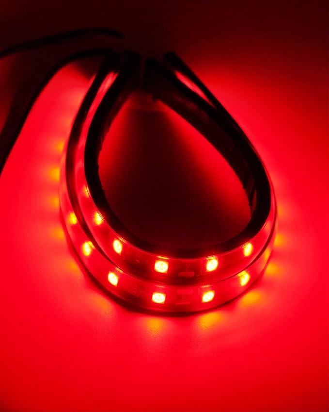 Keiurot 12V Led Light Strip 32CM Waterproof LEDs Light Strips for Cars Motorcycles Golf Cart Interior & Exterior Marine Boat Red Led Strip Lights 5050 18SMD,Pack of 4