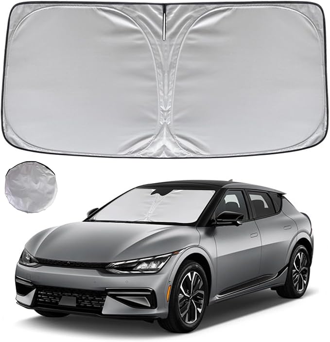KAYZT Windshield Sun Shade for 2022-2025 2026 Kia EV6 Foldable Sunshade Front Window Custom Fit Car Accessories