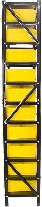 Erie Tools TLPB60 60 Parts Bin Shelving Organize with Plastic Bins for Garage, Shop, and Home Storage