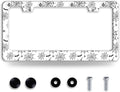Personalized Bats License Plate Frame Spider Web License Plate Frames Funny Auto Accessories Bracket Stainless Steel License Plate with Screws 6x12 Inch