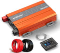 2080W Pure Sine Wave Inverter, 12V DC to 110V/120V AC, 6000W Peak, 5V/2.1A USB, Quiet Fan, Capacitor, Off-Grid Solar Power for RV, Camping, Emergency, Truck (LGE-2080Ti)
