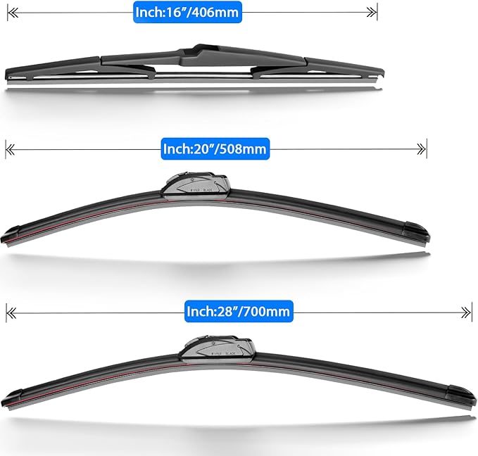 Windshield Wiper Blades Replacement for 2011-2020 Toyota Sienna Original Factory Quality Front Rear Wipers Blade Set for My Car - 28" 20" 16" (Pack of 3)