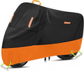 Motorcycle Cover 300D Oxford Motorcycle Covers Waterproof Outdoor Storage Fit up to 110 inch Harley Davidson Sportster Road King Street Glide Honda Goldwing Vulcan Yamaha (4XL: 108" x 37" x 55")