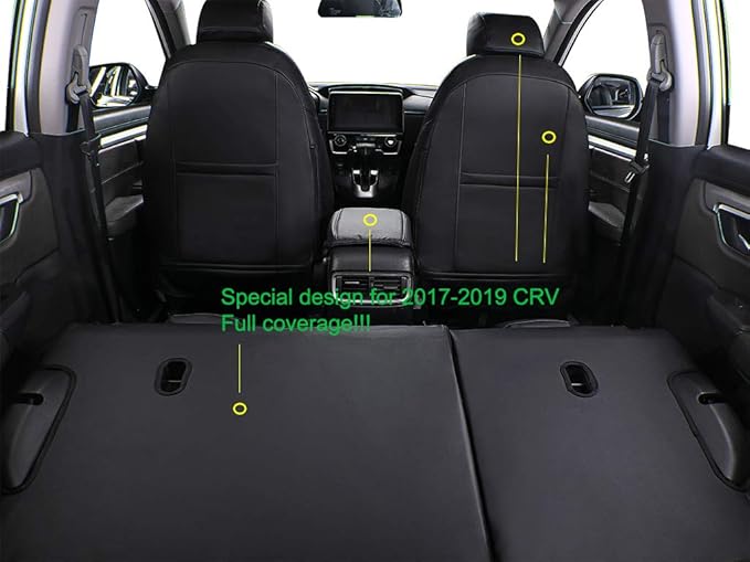 EKR Accord Car Seat Covers for Honda Accord 2023 2024 2025 LX(Rear Row W/Solid Backrest) Leather Car Seat Covers,Waterproof Car Seat Protectors,Trucks Seat Covers Full Set(Black)