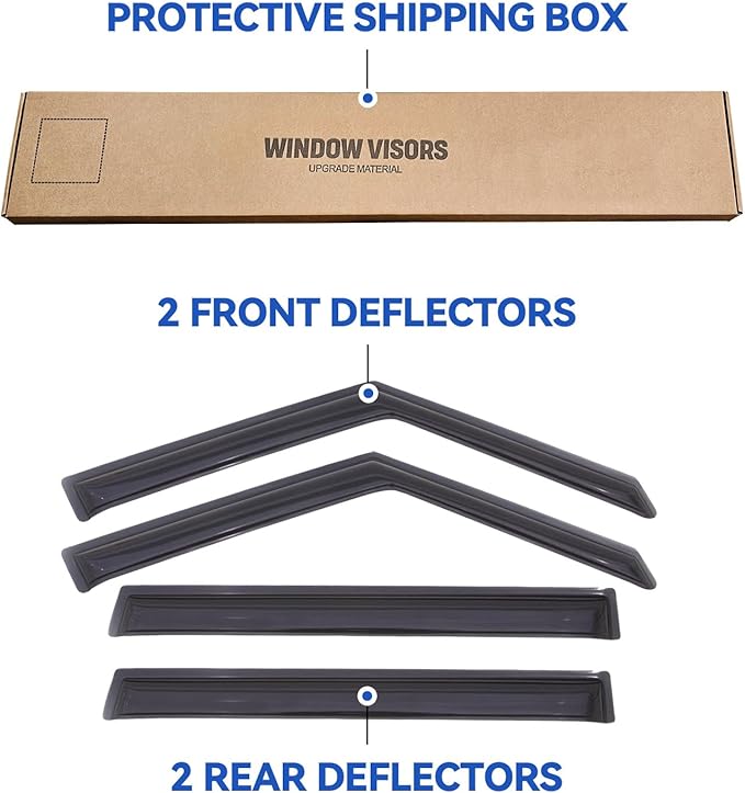 Window Visors Rain Guards Shield for 2009 2010 2011 2012 2013 Kia Soul, Out-Channel Window Vent Wind Deflectors Visors Shades for 09-13 Soul