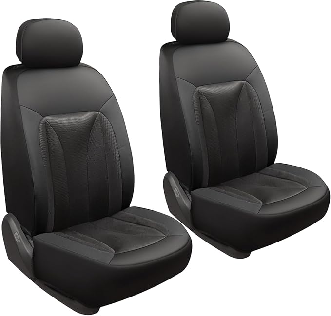 GIANT PANDA 2-Pack Front 3D Air Mesh Car Seat Covers Custom Fit Dodge Ram 1500 2500 3500 Trucks Seat Protectors with Composite Sponge Inside Breathable Automotive Interior Covers (Black)