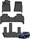GINOWY-Floor Mats for Nissan Armada &Infiniti QX80 2025 2026 Bucket Seating All Weather Car Floor Mats Armada 2025 Waterproof Easy to Clean Armada Floor Liners Accessories Black