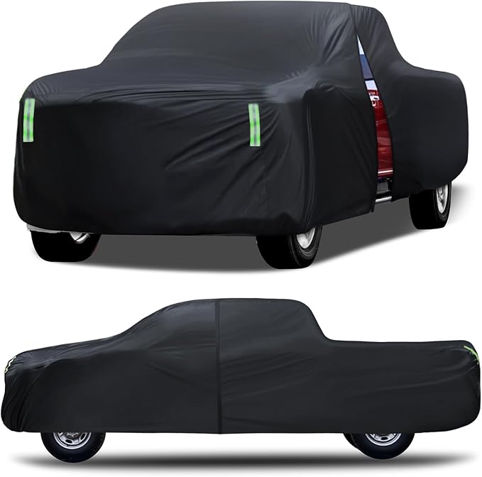 Car Cover Waterproof All Weather，Full Outdoor Pickup Truck Cover Rain UV Protection, Size T4 Universal Fit for Ford F150 Chevy Silverado Dodge Ram 1500. (Fit Truck Length 243 to 250 inch)