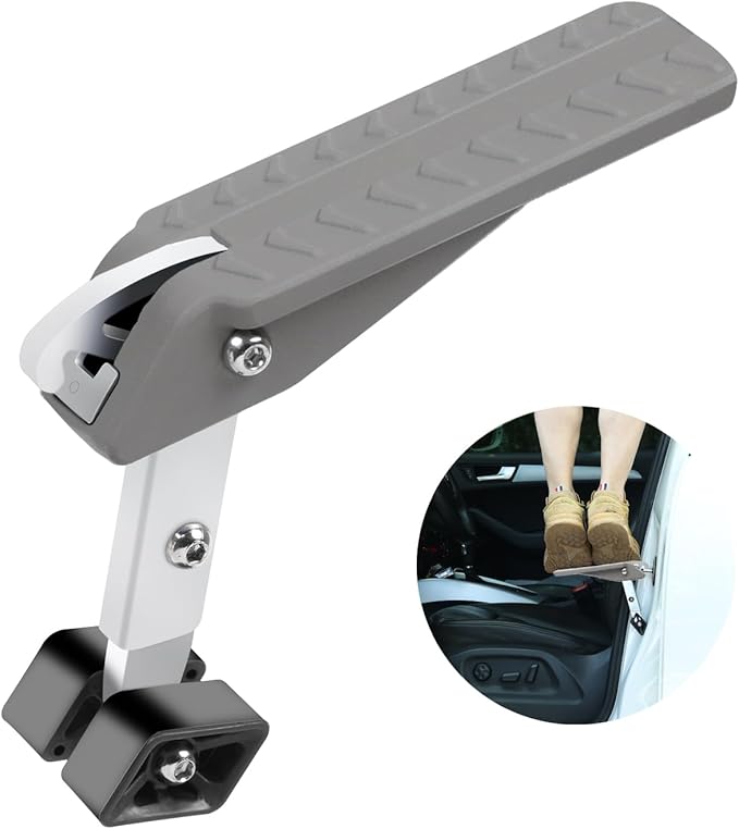 COWVIE Foldable Car Door Step Stand Pedal - Access to Vehicle's Roof Both Feet Wider Stand Pedal for Most SUV Truck Jeep, Max Load 400 Lbs