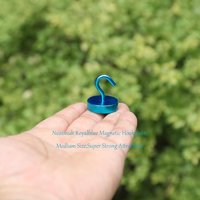 Neosmuk Magnetic Hooks, Cruise Ship Essentials, 80lb+ Heavy Duty Magnetic Hooks for Cruise Cabins, Refrigerator, Grill, Hanging, and Travel | Extra Strong Must-Haves Magnet Hook,RoyalBlue
