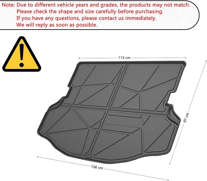 RAV4 Cargo Liners - All Weather Rear Cargo Trunk Tray Floor Mats Compatible with 2013 2014 Toyota RAV4 Non Electric(EV) Models,2015-2018 Toyota RAV4 All Models,3D Waterproof TPO Accessories Custom Fit
