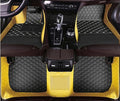 Custom All-Weather Protection Leather Car Floor Mats for Cars Sedan SUV Sports Car Waterproof Floor Mat (Black Yellow)