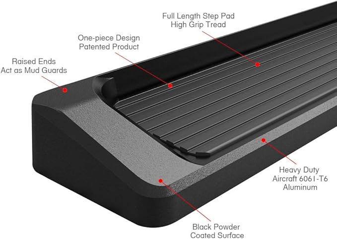APS Black Running Boards Style Compatible with Ford F150 2015-2025 Regular Cab & F-250 F-350 Super Duty 2017-2025 (Nerf Bars Side Steps Side Bars)