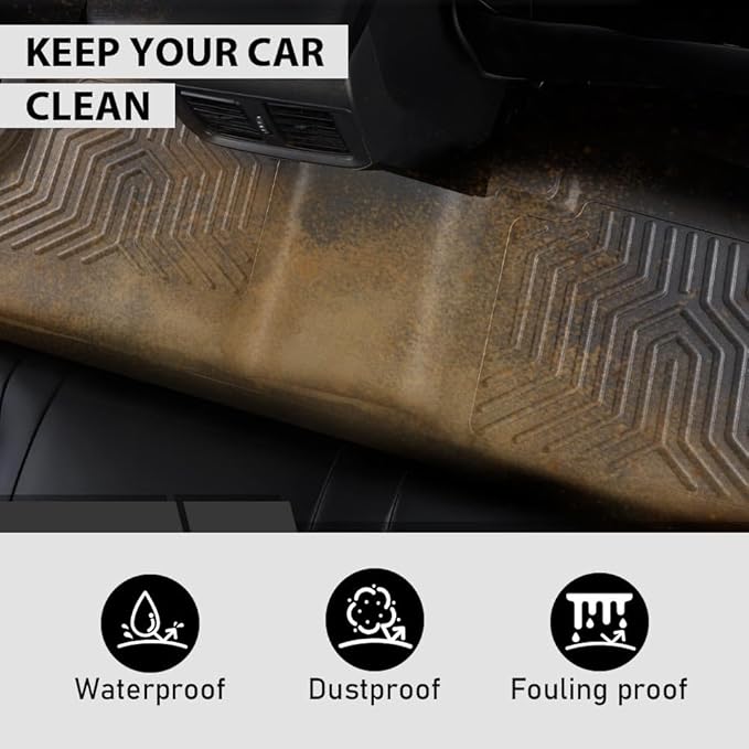 G-PLUS Floor Mats 3PCS Fit for Jeep Wrangler JL 2018-2025 Unlimited 4-Door Only (Not Fit for JK or 4XE), All Weather TPE Custom Fit Heavy Duty Floor Liners 1st & 2nd Row, Black