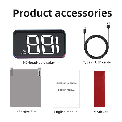 Heads Up Display for Cars, Speedometer for Car, Digital Speedometer for Car with Speed, Automatic Light Sensing,Mile Speed Unit Display,HUD Heads Up Display Suitable for All Car Models