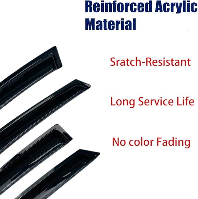 94167 Sunproof Waterproof Side Window Wind Deflector, 4pcs Protective Replacements Rain Guards Set, Window Visor fit for 2010-2017 GMC Terrain