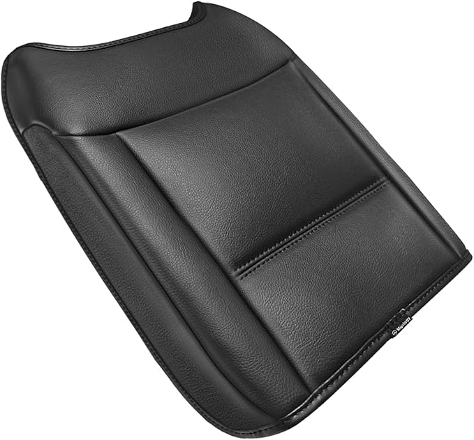 Muslogy Center Console Armrest Cover Compatible with Ford F250 F350 F450 2023 2024 2025 Super Duty Comfort Armrest Pad Arm Rest Cushion Vegan Leather Protector Regular Thick(Bucket Seat ONLY)