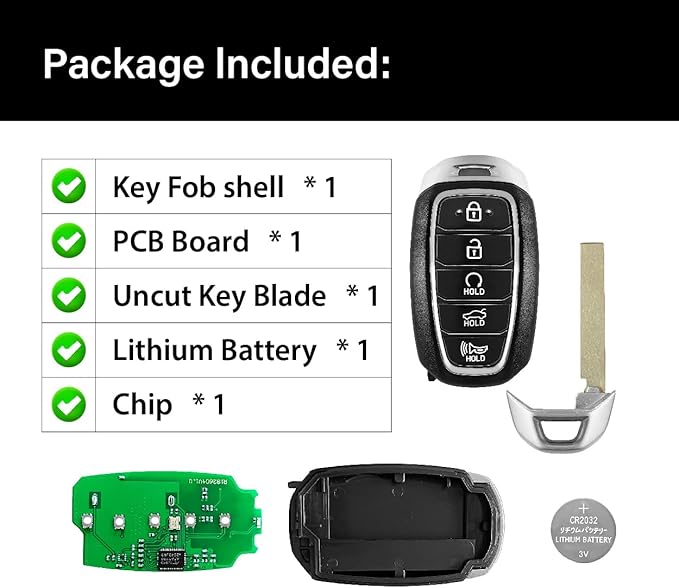 Replacement for 2020 2021 2022 2023 Hyundai Elantra Key Fob Remote Control NYOMBEC5FOB2004 5 Buttons 6A 434MHz