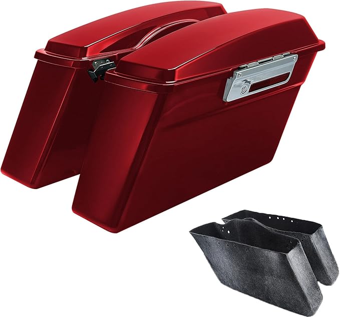 Green-L Red Hard Saddlebags Fit for Harley Touring Electra Glide Street Glide Road Glide Road King 1994-2013
