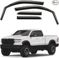 GrandWheel Co Smoke Tinted in-Channel Side Window Vent Visor Deflectors Rain Guards Compatible with Dodge Ram 1500 2019-2025 Quad Cab - 4pcs. GW0949