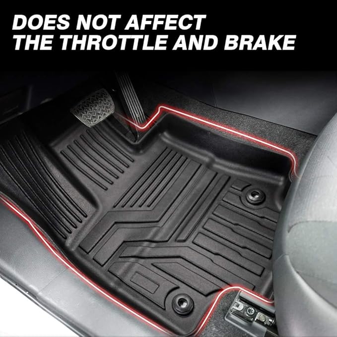 Powerty Floor Mats for 2019-2024 2025 Toyota RAV4 Accessories All Weather Floor Liner 3D TPO 1st & 2nd Row Floor Mat Heavy-Duty Floor Liners(FIT All Models)
