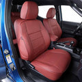 EKR Custom Fit Tacoma Car Seat Covers for Select Toyota Tacoma 2016 2017 2018 2019 2020 2021 2022 2023 Double Cab/Crew Cab - Full Set,Leather(Burgundy)
