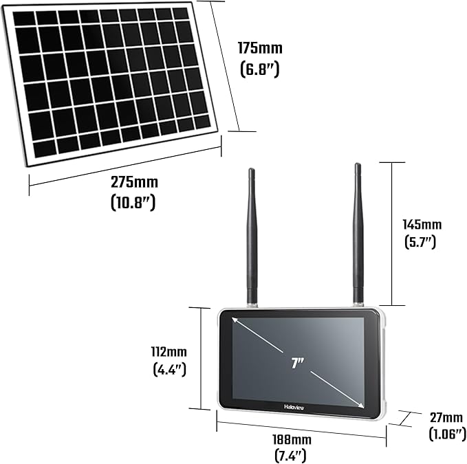 Haloview Byte Tango BT7 Solar Wireless 1080P Solar Powered Backup Camera with Touch Monitor for RV