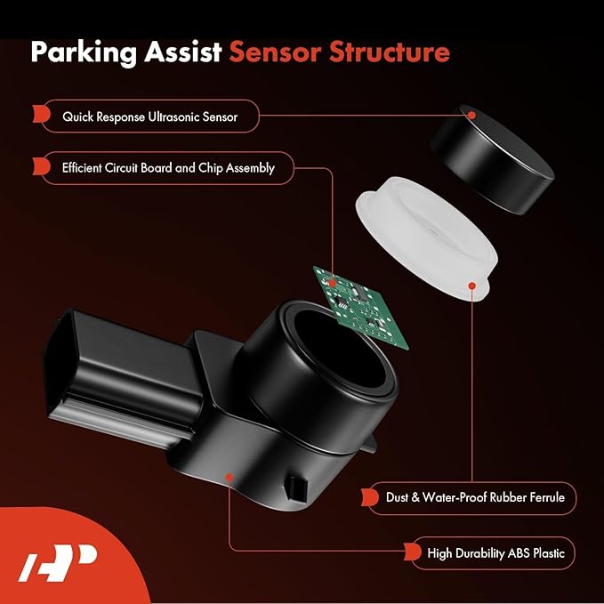 A-Premium 4-PC Reverse Backup Parking Aid Assist Sensor Compatible with Chevy, GMC, Buick, Cadillac & Saturn Models - Silverado, Traverse, Tahoe, Sierra, Yukon, Enclave, DTS, SRX, Escalade, Outlook