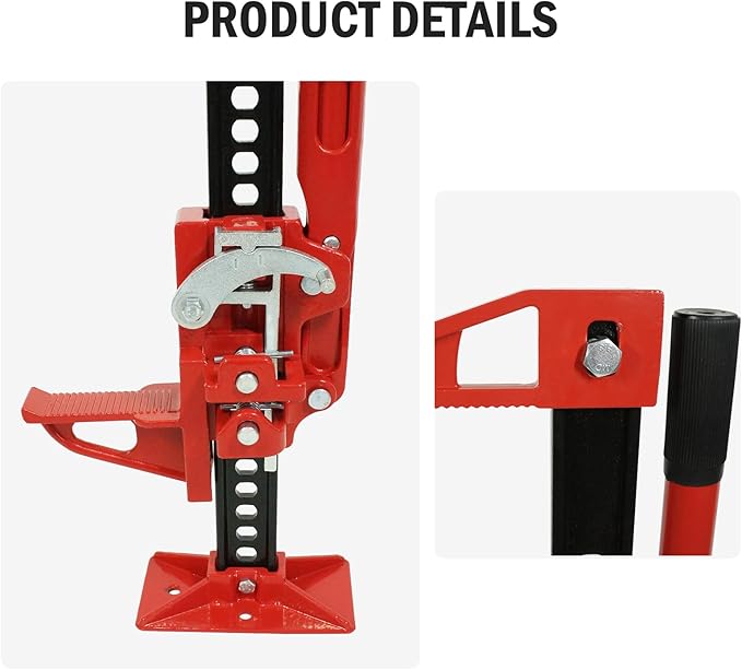 Multi-Functional Lift Jack, Farm Jack Heavy Duty Off Road, for Tractor, Truck, SUV, ATV, UTV, Off Road Accessories, Durable 3 Ton with Wide Base & Ratcheting Mechanism